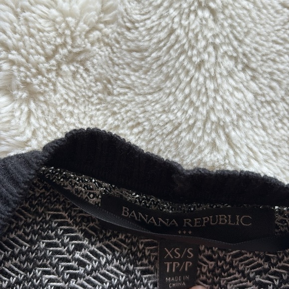 Banana Republic Black Grey Shawl Neck Open Front Hi Low Sleeveless Cardigan XS - Picture 2 of 6